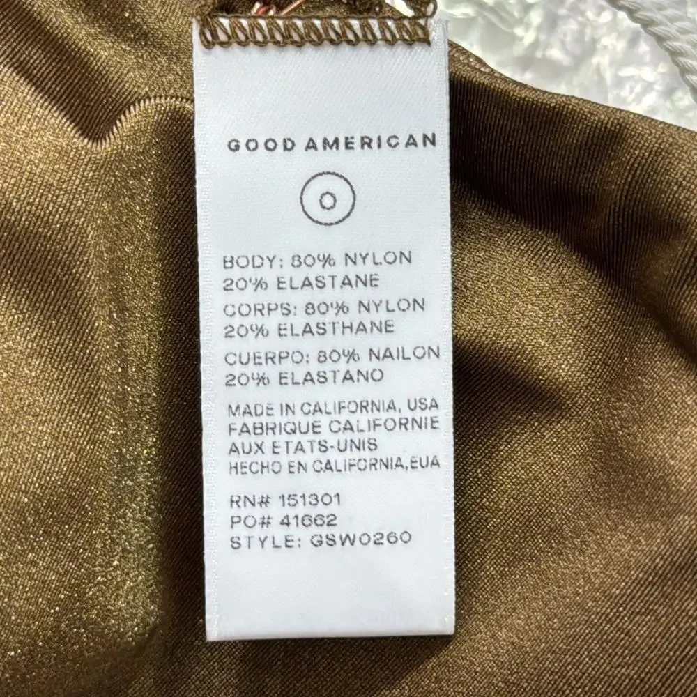 Good American Womens Better Bikini‎ Reversible Bottom Mocha Size XS New